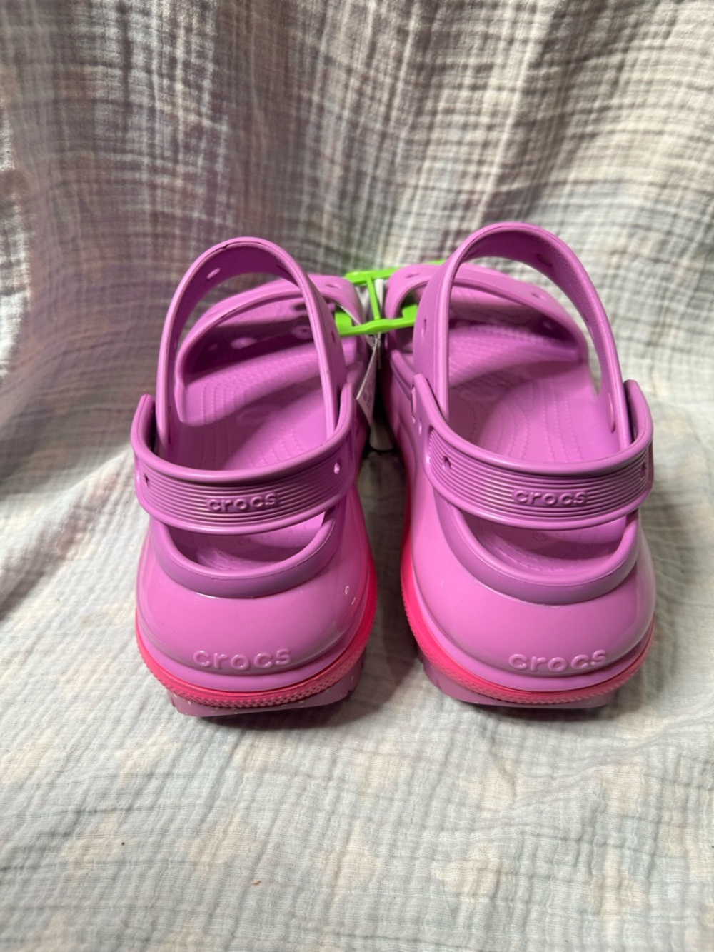 Crocs Classic Mega Crush Sandals Purple Pink Clogs W9 M7 - Picture 3 of 7